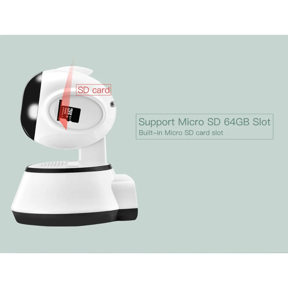 Gadinan CCTV 720P WiFi мини радионяня Беспроводная IP камера PTZ P2P система видеонаблюдения домашний видео монитор ночного видения V380
