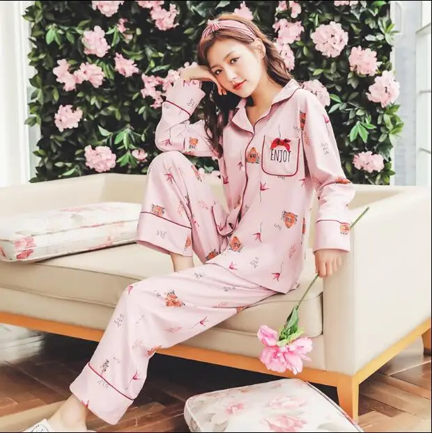 YEX-079 플러스 사이즈 3xl 4xl 5xl 코튼 잠옷 여성용 전체 길이 숙녀 벨벳 잠옷 세트 80 кг 90 кг 잠옷 착용 가능 - Цвет: YEX-079