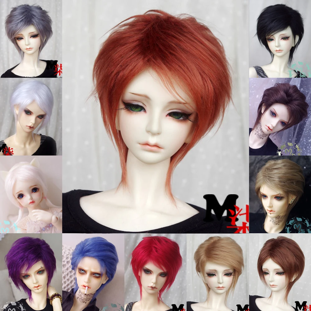 Bjd кукла парик 1/12 1/8 1/6 1/4 1/3 мех, цвет черный