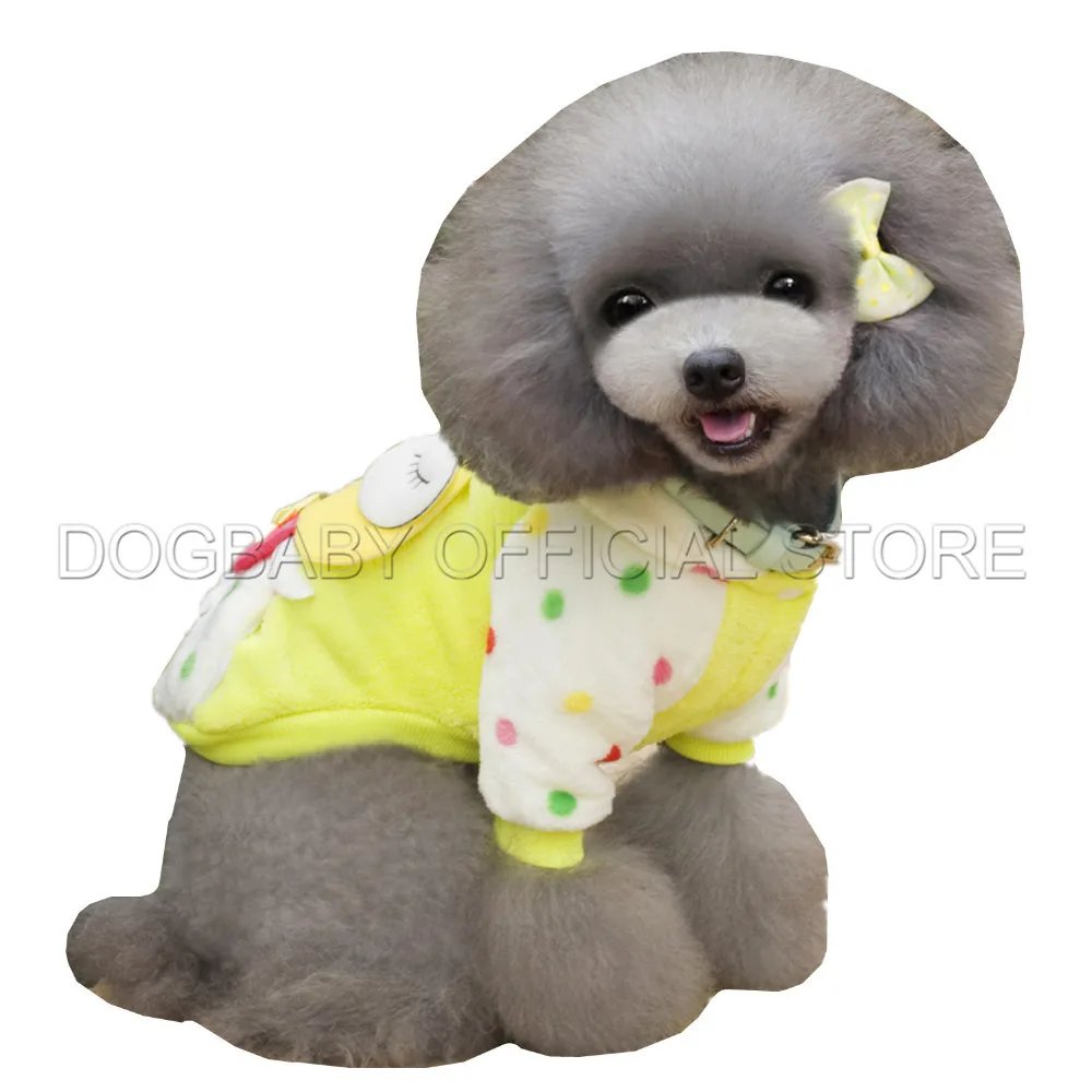 DOGBABY/теплые толстовки в горошек для домашних животных Коралловая кашемировая зимняя одежда для собак и щенков толстовки с капюшоном четыре ноги одежда для маленьких средних собак и кошек