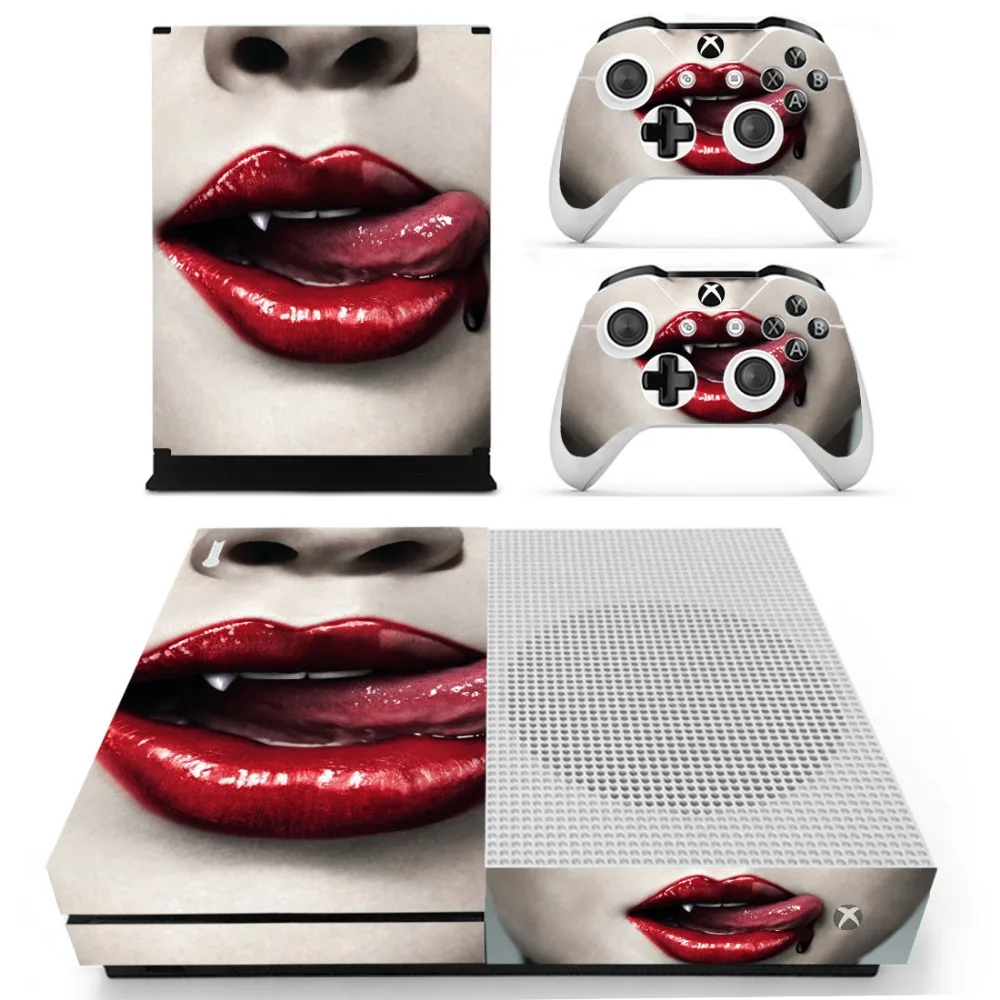 Красные губы Vinly кожи Стикеры наклейки для xbox один с консоли с двумя Беспроводной контроллер кожа