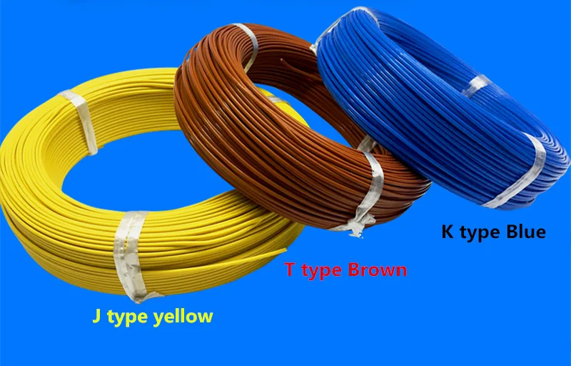 

100m THERMO-COUPLE WIRE K Type T Type J Type 2*0.3mm 2*0.5mm Thermocouple Teflon thermal line compensating lead wire Sensor