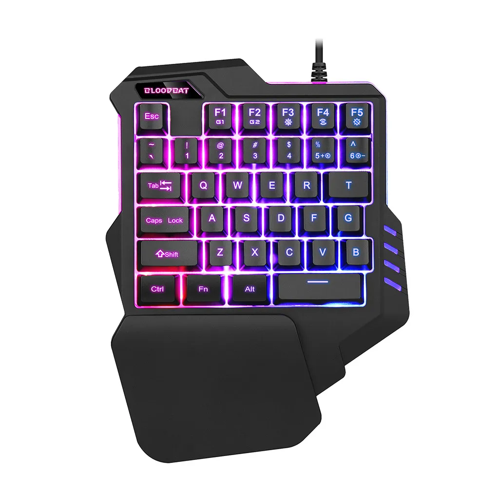 Игровая клавиатура с RGB подсветкой 35 клавиш эргономичные Одноручные клавиатуры