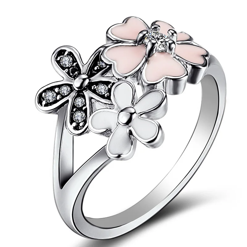 Bague Ringen, дизайн, цветущая вишня в форме цветка, 925 пробы, серебряные ювелирные кольца для женщин, обручальное кольцо, шпинель