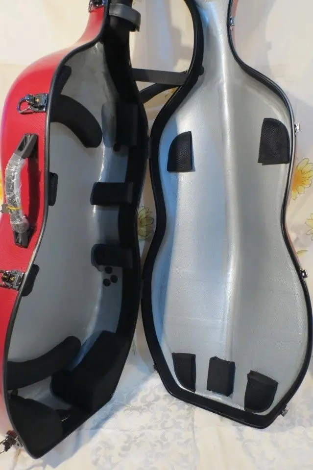 Высокопрочный Красный Клетчатый композитный материал из углеродного волокна cello case4/4