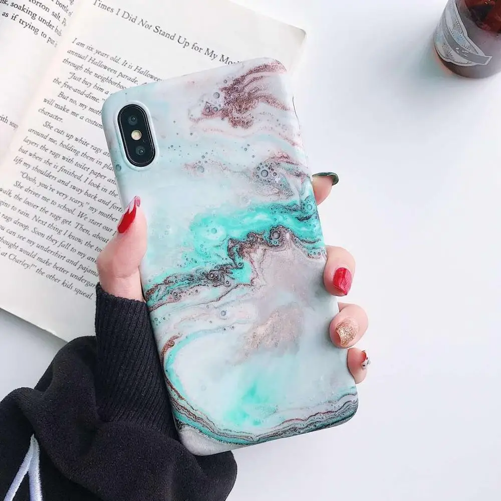 W14 Роскошный Мраморный чехол для телефона для iPhone 7 Чехол для iPhone8 X 7 6 6 S 8 Plus 6 S 8 Plus чехол XR XS MXA Coque силиконовый Fundas Capa - Цвет: W14