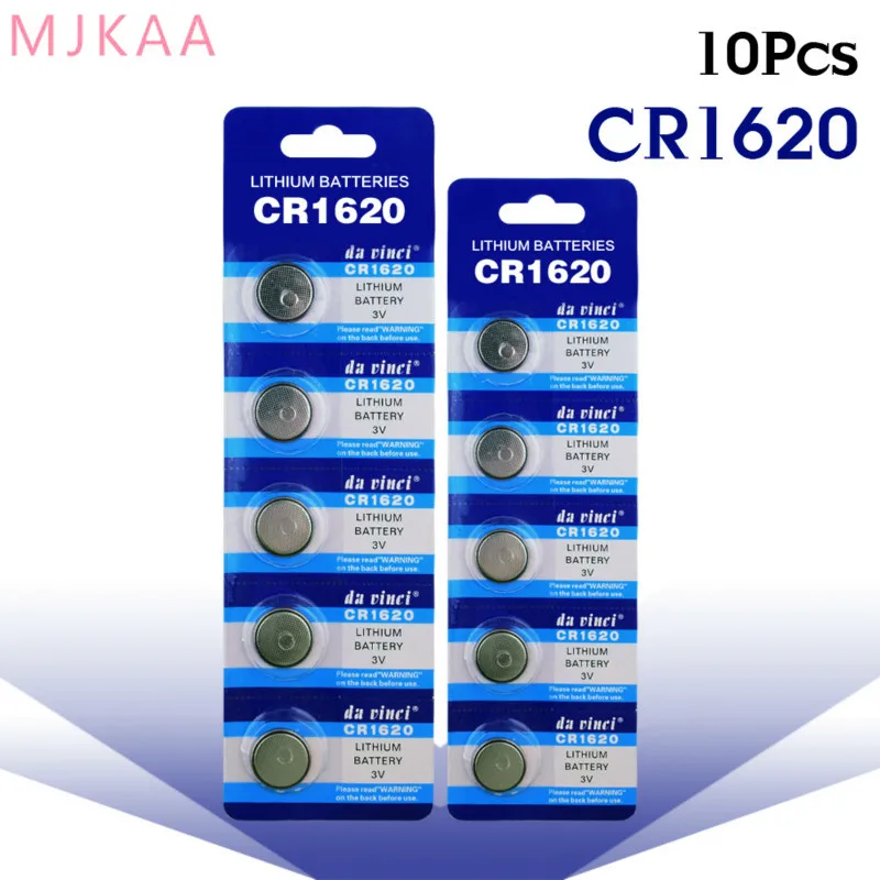 10 шт./упак. CR1620 батарейки ECR1620 DL1620 5009LC ячейки монета литиевая Батарея 3В CR 1620 для часы электронные игрушки дистанционного
