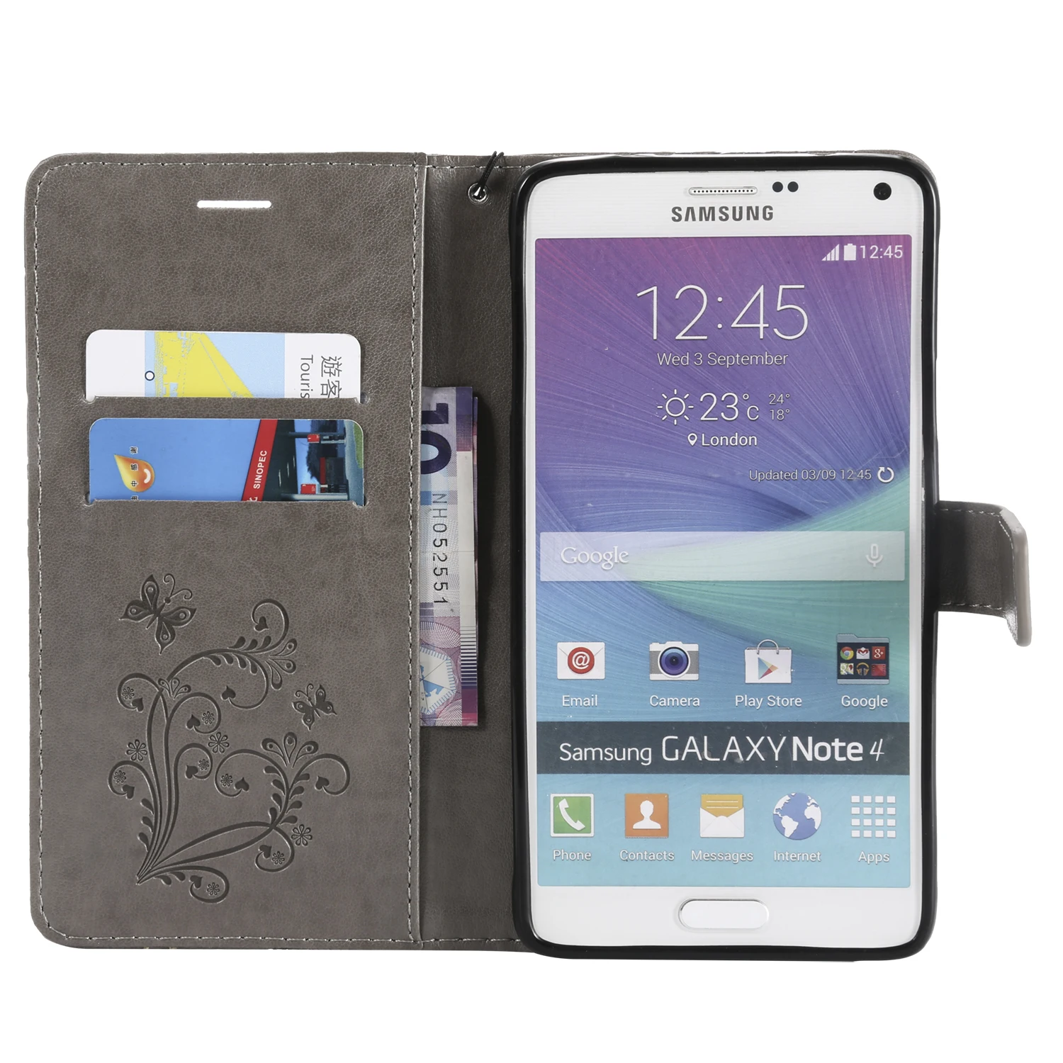 Новая Бабочка для samsung Galaxy Note 3 Note 4 Чехол книжного типа бумажник флип кожаный силиконовый чехол для задней крышки fundas телефон сумка