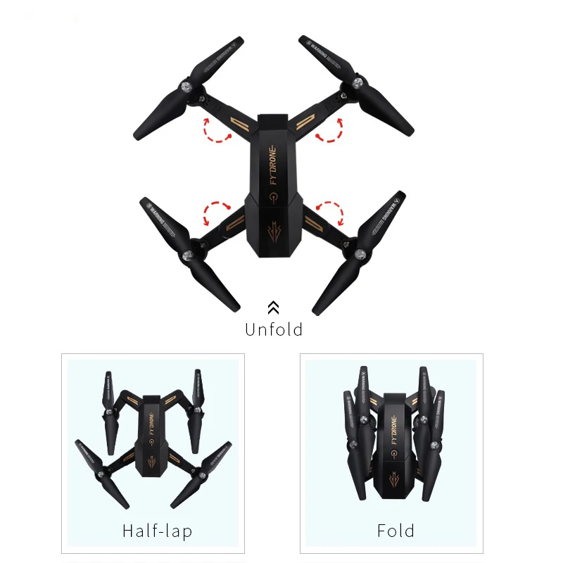 Складной Радиоуправляемый Дрон 18 минут с широким углом обзора 1080p Hd Wi Fi FPV