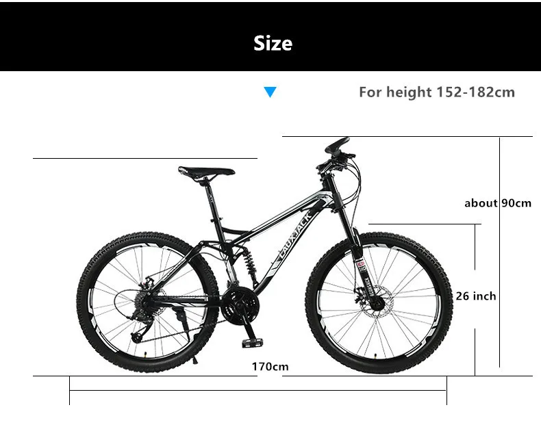 Excellent New Brand Mountain Bicycle Carbon Steel Soft Tail Frame Dual Disc Brake 27 Speed Suspension Front Fork Bike Downhill Bicicleta 6