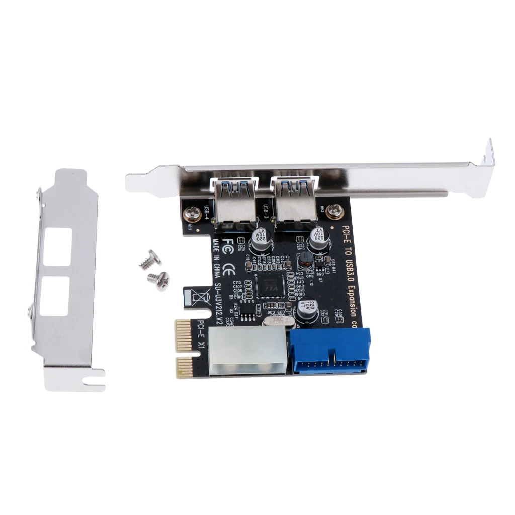 PCI-E к USB 3,0 2 порта PCI Express карта расширения адаптер 19Pin разъем питания