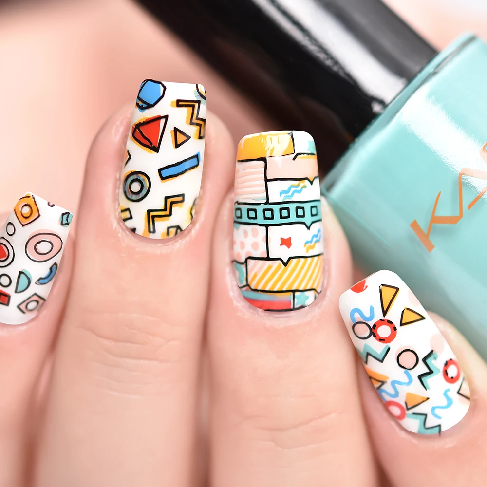 Набор для стемпинга ногтей KADS Геометрическая Печать штампы пластины шаблон с