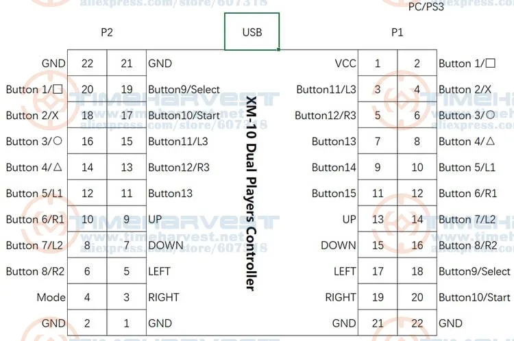 2 игрока USB к jamma Аркады контроллер адаптер с L ноги игра рокер части Аксессуары для ПК и Raspberry Pi 3 игры кабинета