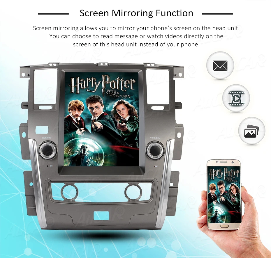 Perfect 12.1" Tesla Style for Nissan Patrol with Android car gps system Bluetooth Radio WIFI 4G Vertical Stereo car dvd player 11