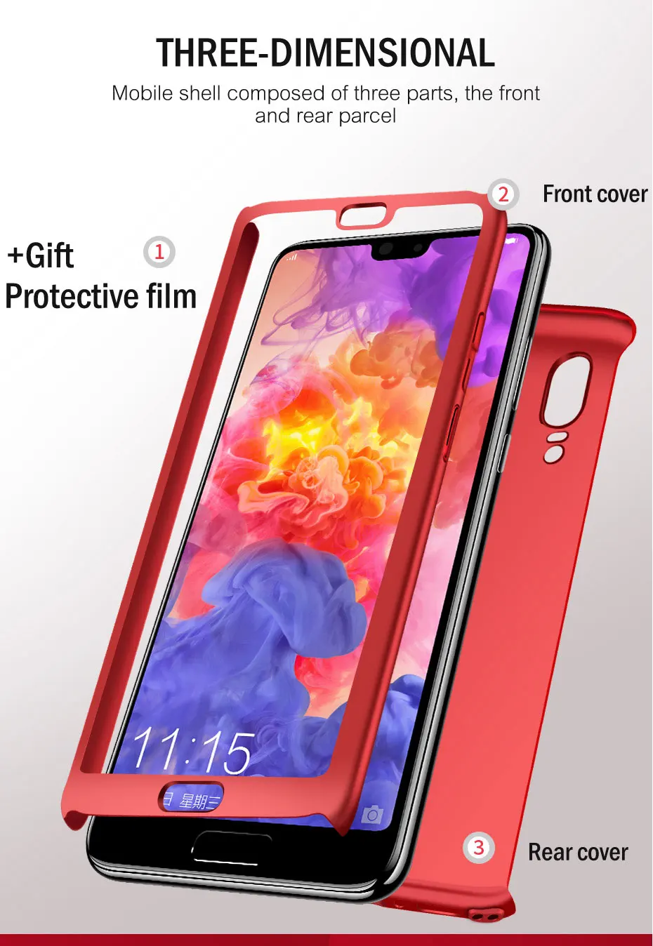 MOUSEMI Hard Case For Huawei P20 Lite Back Cover 360 Full Body With Tempered Glass On For Huawei P20 Lite P10 Lite P10 Plus Case (4)