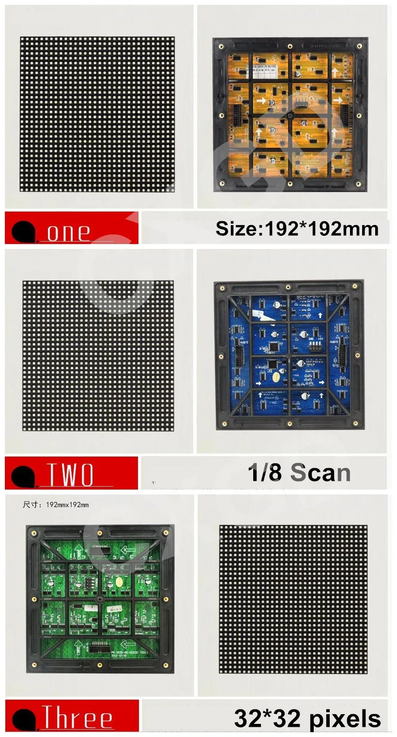 Открытый водонепроницаемый IP65 SMD P6 полноцветный светодиодный модуль 192*192 мм 1/8 сканирования 32*32 пикселей светодиодный экран дисплея
