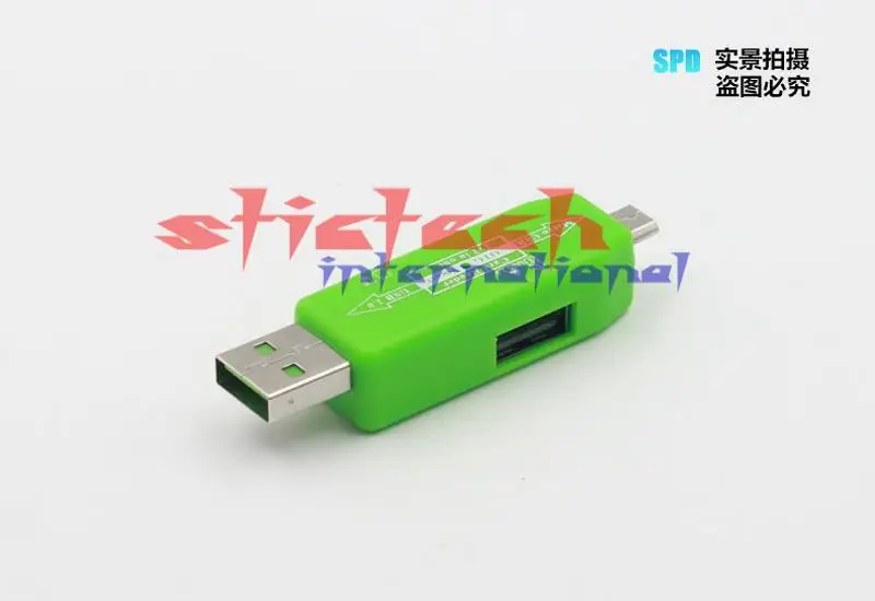 Через dhl или ems 500 шт. Micro OTG кардридер USB концентратор 2,0 USB Высокое качество карта памяти TF Reader адаптер Комплект подключения