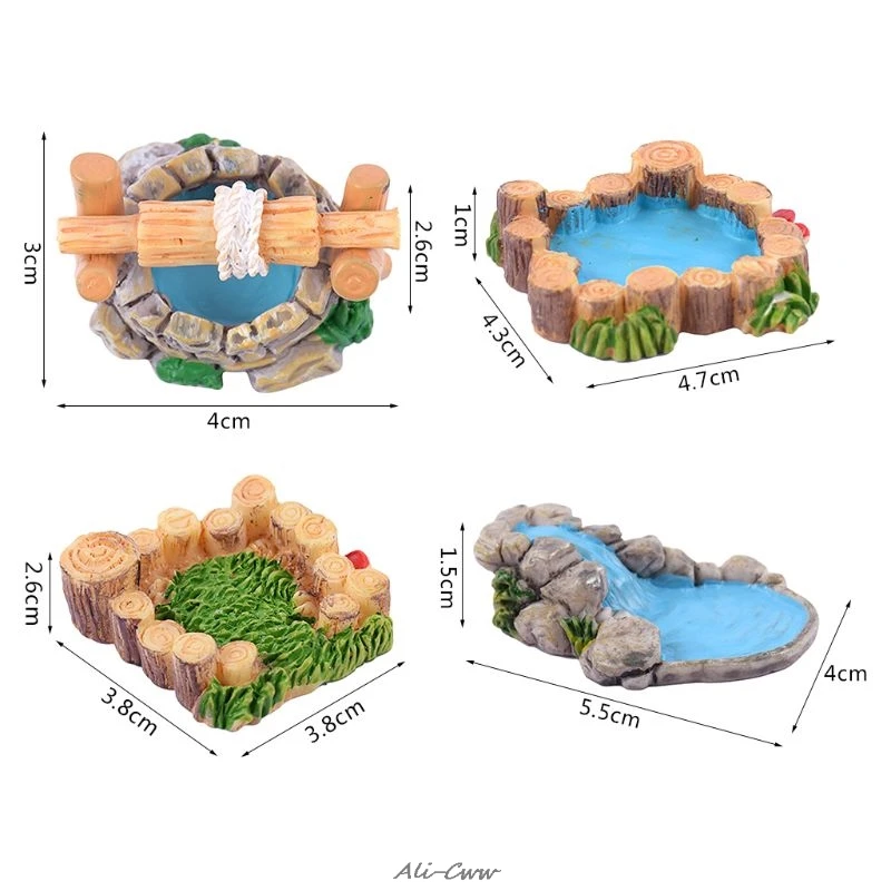 3D креативный натуральный микролендшафт орнамент деревянный ворс лужайка горная вода бассейн колодец Сказочный Сад растение дом украшение дома