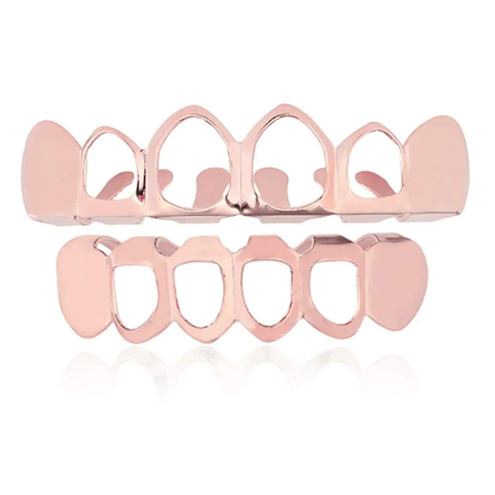 4 цвета полые медные зубы Grillz мужские Хип Хоп Верхняя Нижняя Стоматологическая Grillzs рэппер ювелирные изделия дропшиппинг