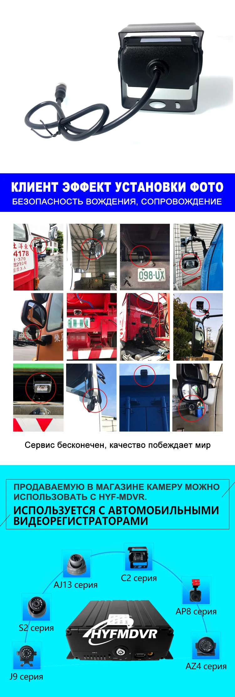 Прямая точка AHD 960 P 1,3 миллионов HD пикселей Автомобильная Камера Встроенная Голосовая извлечение большой корабль/Танк грузовик/инженерное транспортное средство