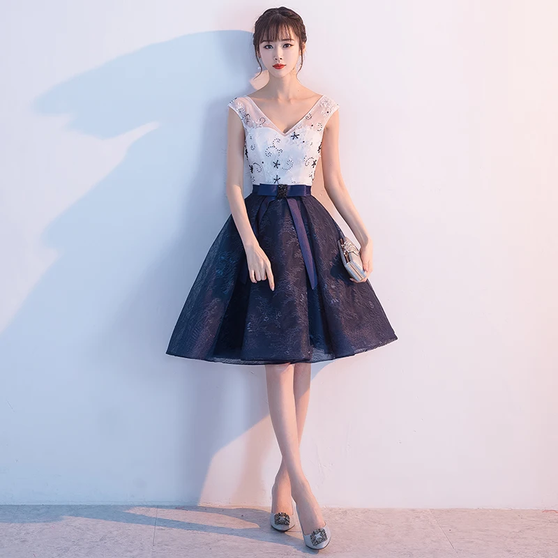 picture color Халат de soiree Новое поступление v-образный вырез на шнуровке Тонкий спинки vestido de festa Выпускные платья Вечерние платья на заказ - Цвет: picture color