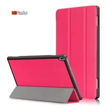 MDFUNDAS Para Lenovo Tab4 10 TB-X304F Coque Color Sólido de LA PU Soporte del tirón de La Cubierta Del Caso Para Lenovo Tab 4 10 + Protector película