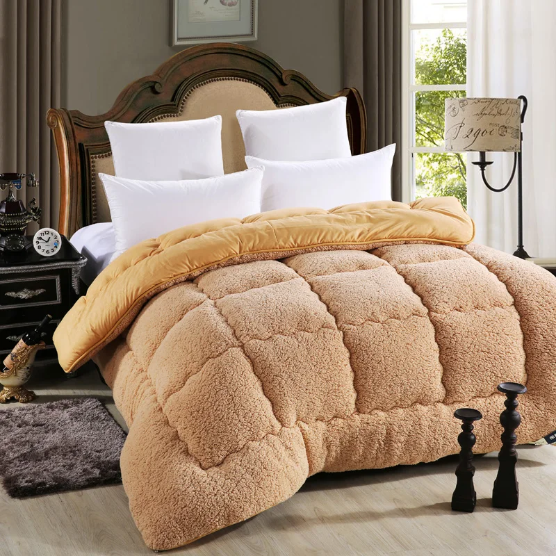 

Quilts cotton patchwork duvets Australian lambs wool Warm comforter camel quilt Thicken warm duvets winter comforter patchwork