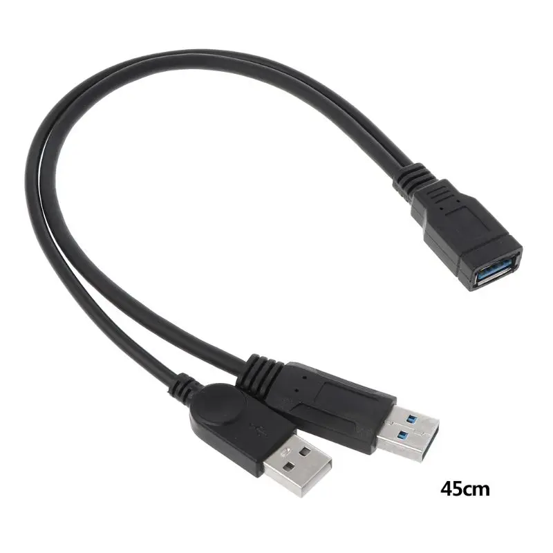 USB 2,0 A папа к USB мама 2 Двойной источник питания USB Женский разветвитель удлинитель концентратор зарядное устройство для принтеров аксессуары