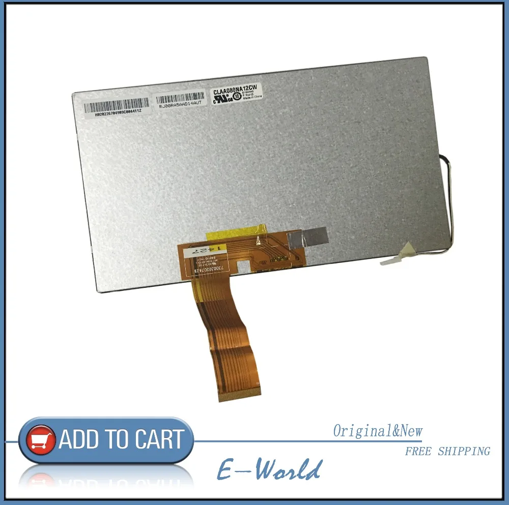 오리지널 8 인치 LCD 화면 CLAA080NA01CW CLAA080NAO1CW, 무료 배송