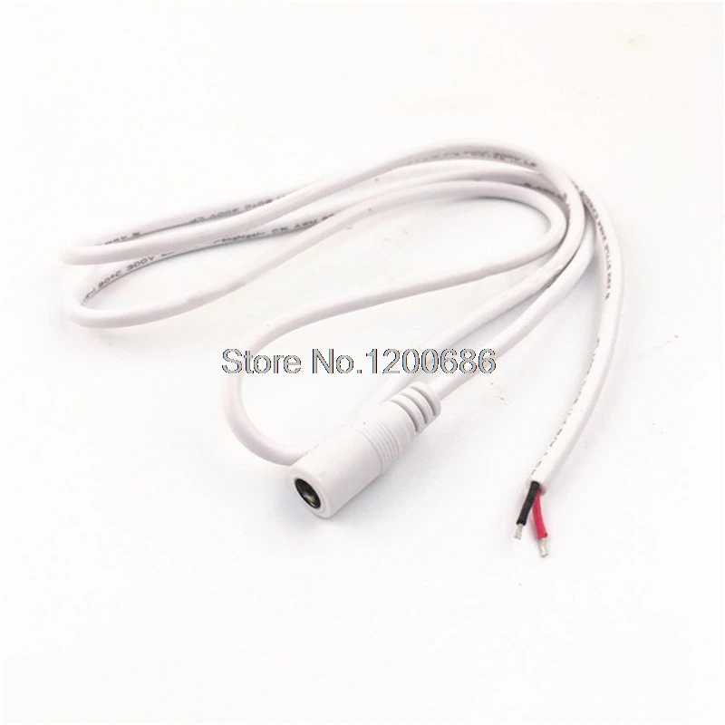 0,5 м 20AWG 0.5мм2 белый Женский DC 2,1 мм x 5,5 мм провод питания косички Кабельный Жгут с разъемом для камеры видеонаблюдения