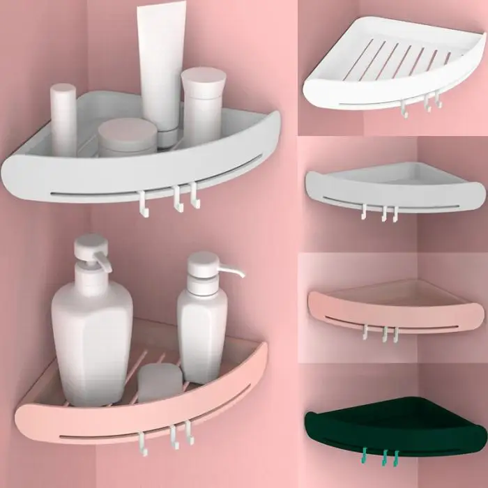 2 in 1 storage corner bathroom shelf storage rack shampoo storage rack kitchen wall with hook storage rack bathroom shelf