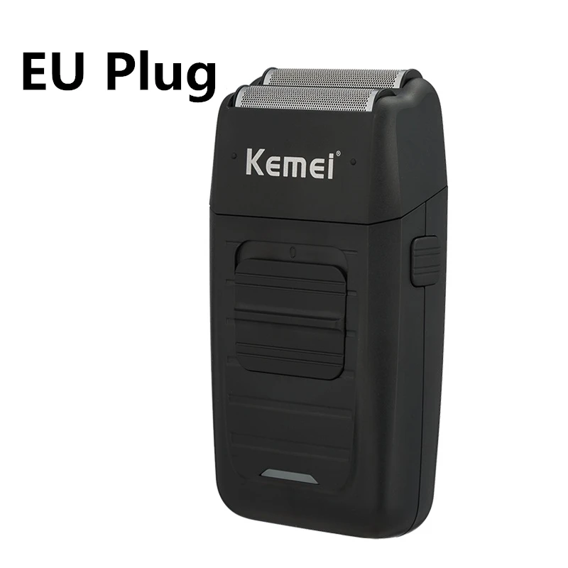 EU Plug Kemei KM-1102 Аккумуляторная Беспроводная Бритва для мужчин лезвие возвратно-поступательное Бритва для бороды Уход за лицом Многофункциональный сильный триммер - Цвет: EU Plug