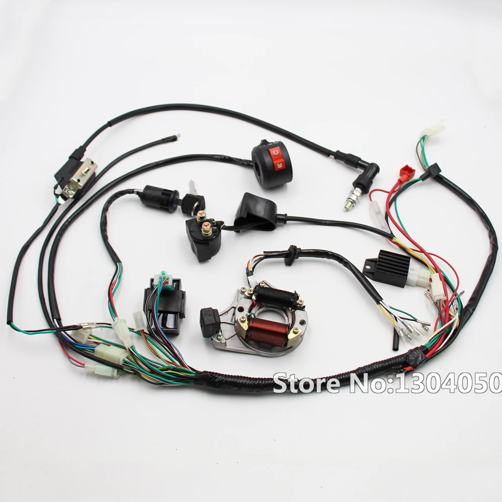 Выполните электрика ATV KLX статора 50cc 70cc 110cc 125cc катушка CDI C7HSA Свеча зажигания Жгут проводов квадроцикл Багги