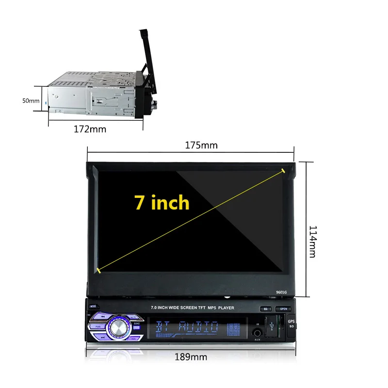 Универсальный " 1Din Автомагнитола 1 Din автомагнитола стерео Авто Bluetooth Gps FM USB TF AUX Зеркало Ссылка видео плеер 45