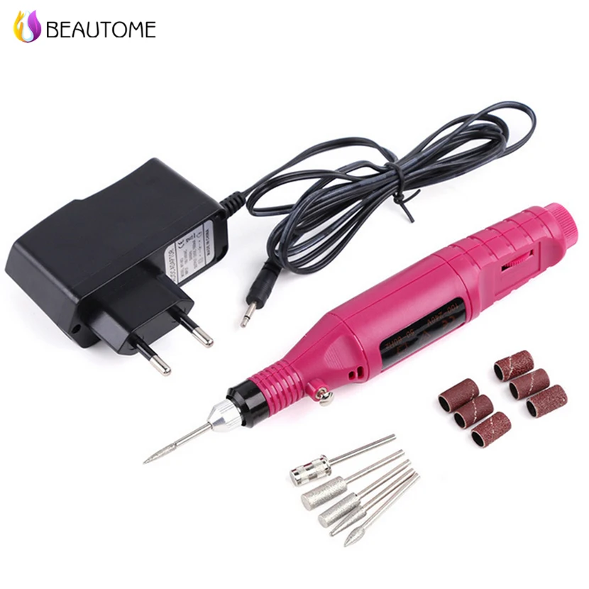 Professional Nail Art Drill Set 6 Bits Electric Grinding Machine