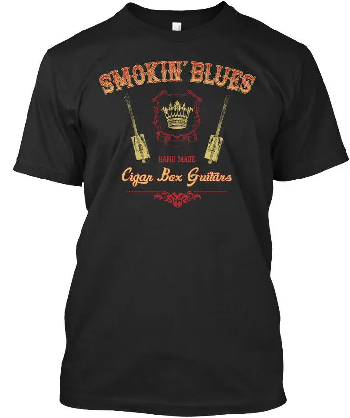 Smokin Blues сигары коробка гитары-Smokin' ручной работы сиган футболка элегантный Harajuku топы мода классический уникальный бесплатная доставка