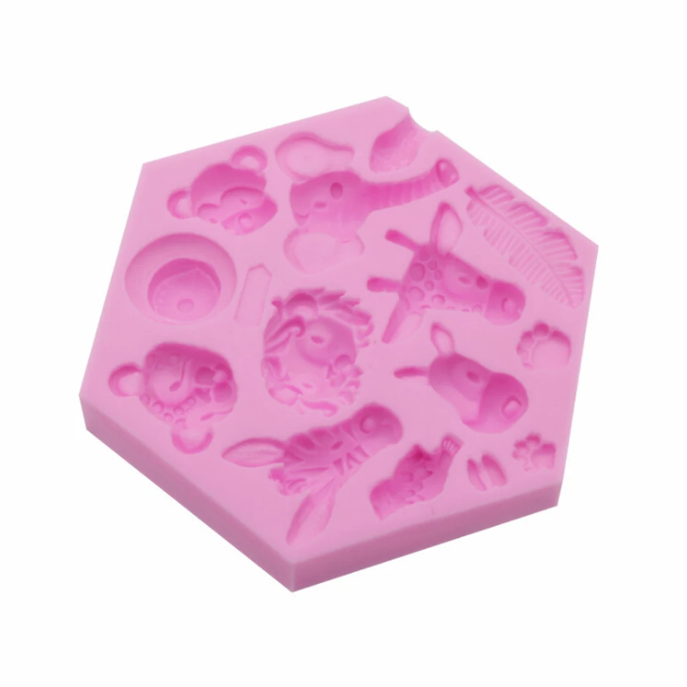 3D Лев жираф обезьяна искусственная помадка форма для торта Женская поделка|Формы