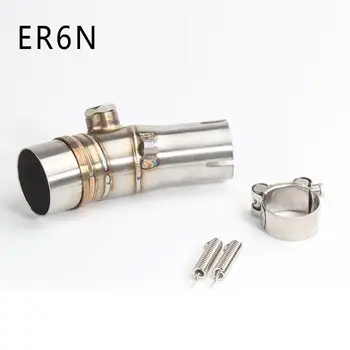 

For Kawasaki Er6n Er6f Motorcycle Exhaust Muffler Middle Mid Link Pipe Stainless Steel