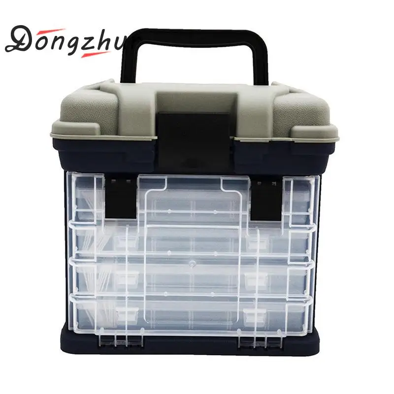 

Portable Plastic Outdoor 5 Layer Big Fishing Tackle Tool Storage Box Case with Handle 27*18*27CM Fishing Accessories Box Case