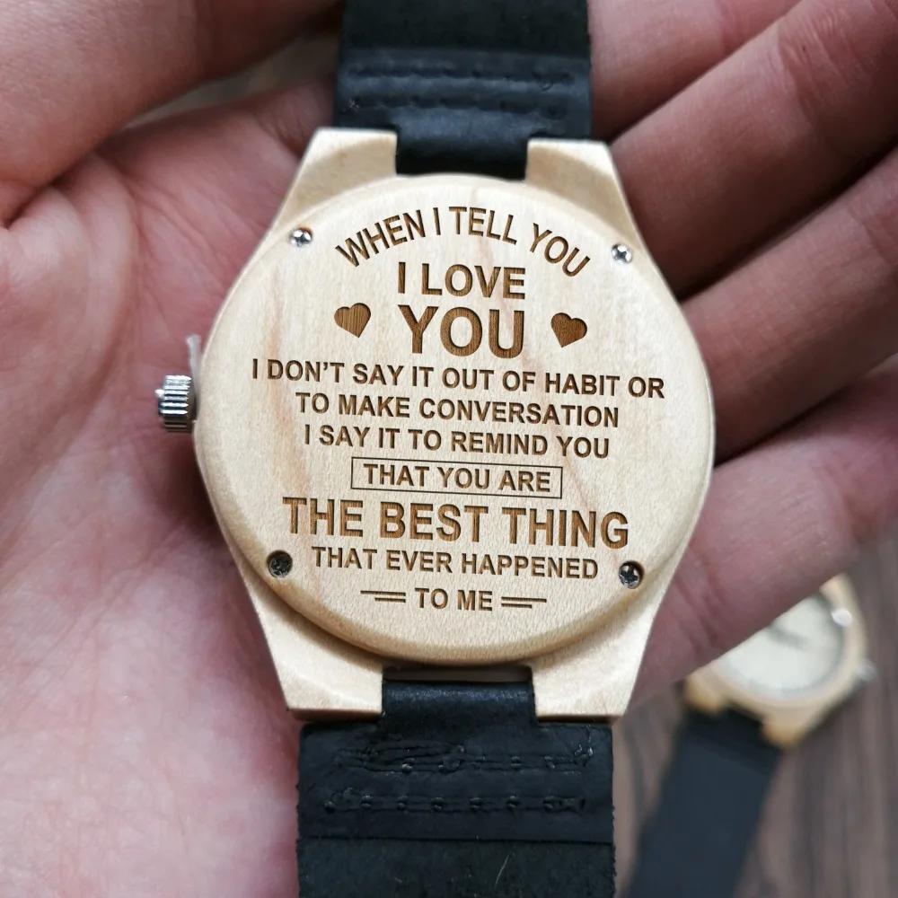 TO MY LOVE YOU COMPLETE ME ENGRAVED WOOD WATCH YOU ARE THE BEST THING