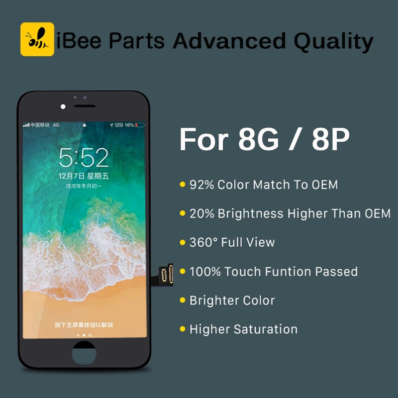 IBee запчасти 10 шт. новое поколение Расширенный для iPhone 8 8 Plus ЖК-дисплей сенсорный экран Замена объектива Pantalla