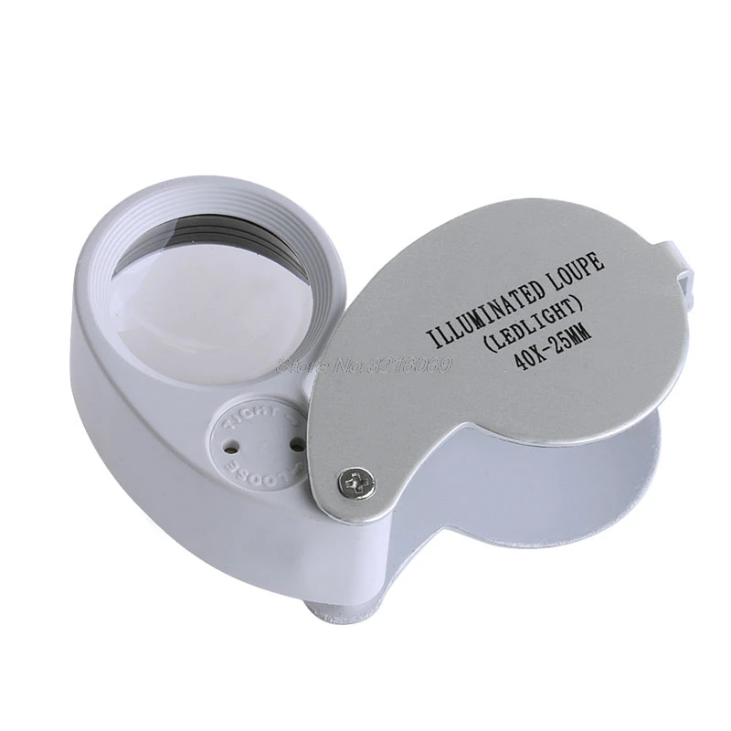40X Glass Magnifying Magnifier Jeweler Eye Loupe Jewelry Loop with LED Lightsin Magnifiers from