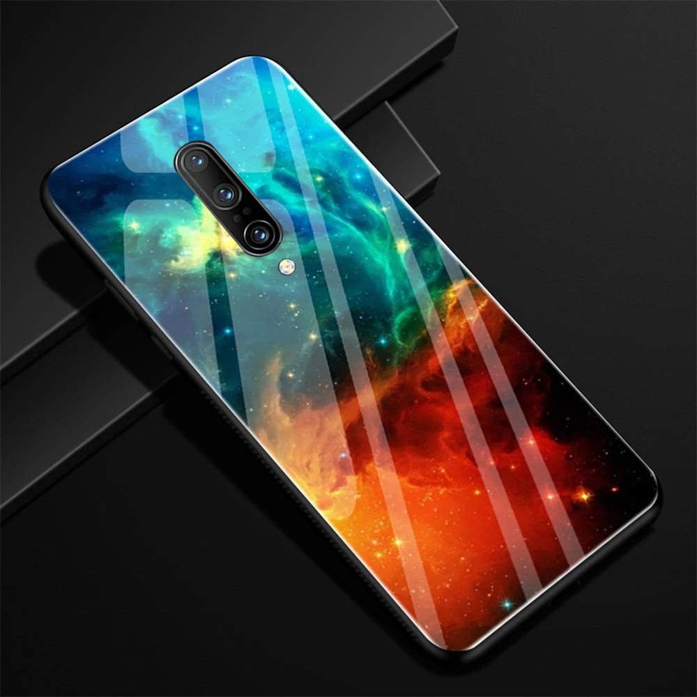 Fire Cloud Чехол из закаленного стекла для Oneplus 7 Pro, роскошный защитный противоударный силиконовый чехол из ТПУ+ стекло для Oneplus 6 T, чехол s 1+ 7 6T - Цвет: Fire Cloud