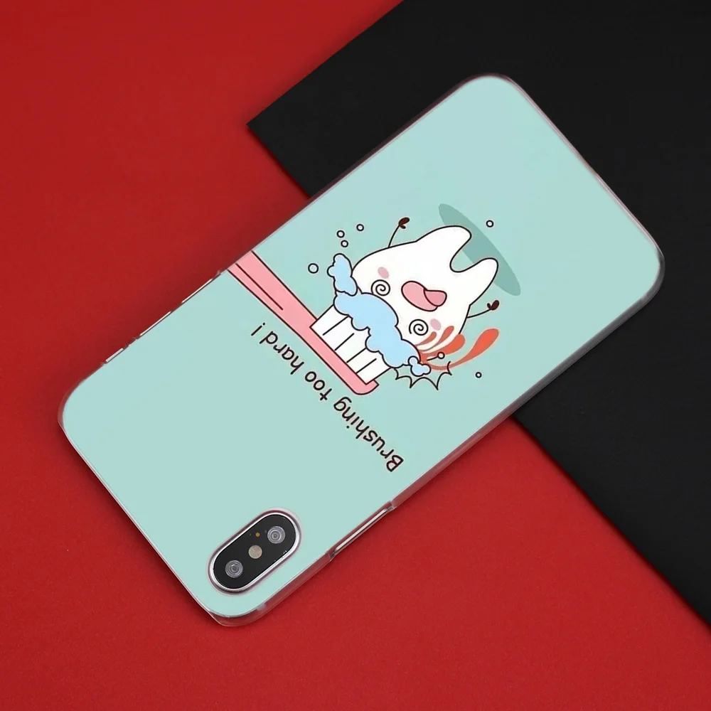 Милый мудрый зубы стоматолога зуб LoveClear чехол Прозрачный Жесткий ПК для iPhone XS Max XR 7 8 6 6s Plus X 5 5S SE 5C 4 4S