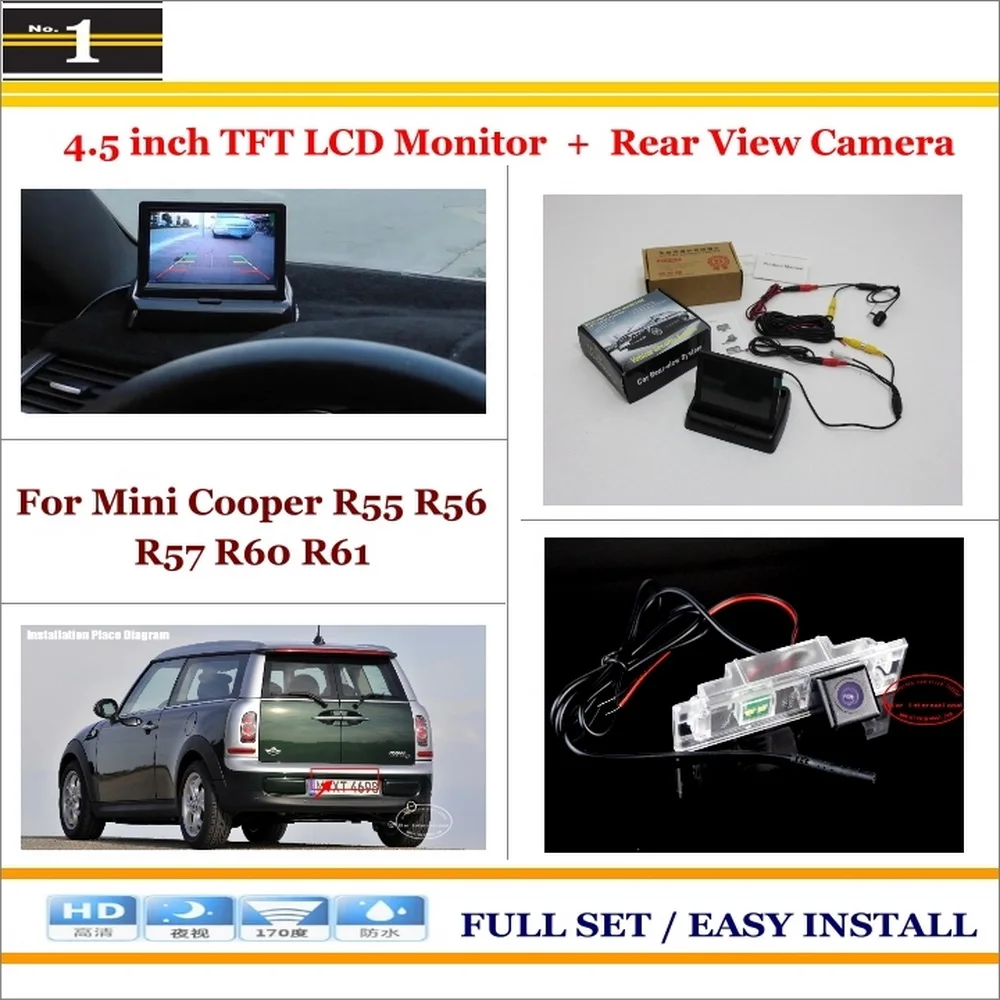 Car Reverse Backup Rear Camera 4 3 LCD Screen Monitor 2 in 1 Rearview Parking System