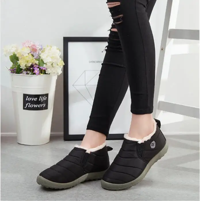 Size35-44; Водонепроницаемая женская зимняя обувь; зимние ботинки; теплые ботинки на меху с нескользящей подошвой; Теплые повседневные ботинки для мам