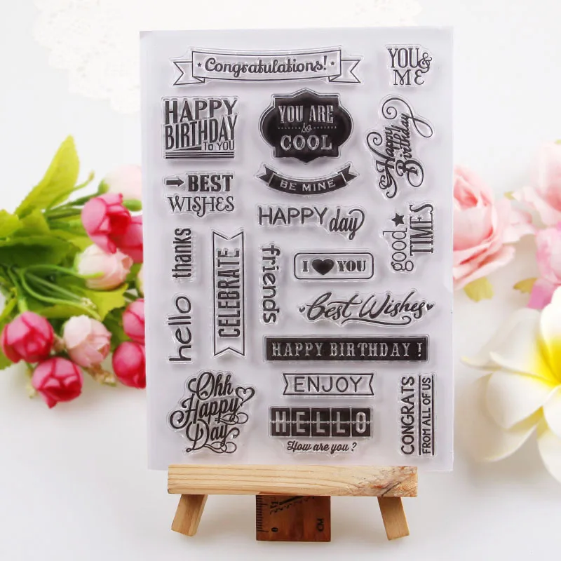 Акции Один листовой дом Наслаждайтесь буквенным дизайном прозрачный штамп DIY