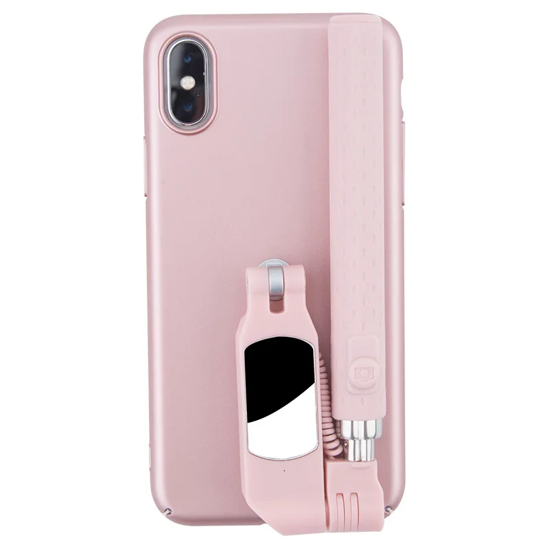 Rose Gold Чехол для селфи XS Max с Bluetooth для iPhone 11 Pro XS MAX XR X 8 7 6 6S Plus, портативный складной чехол для Apple 7/8+ чехол - Цвет: Rose Gold