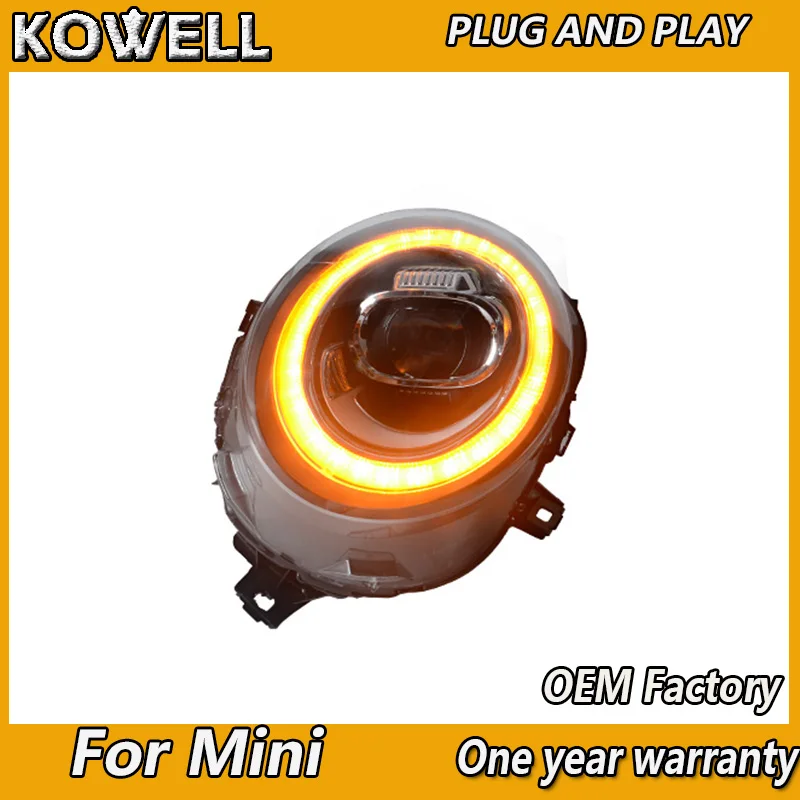 KOWELL автомобильный Стайлинг для Mini F55 F56 cooper светодиодный головной светильник s для F57 весь светодиодный головной фонарь Angel eye светодиодный DRL+ указатель поворота передний светильник