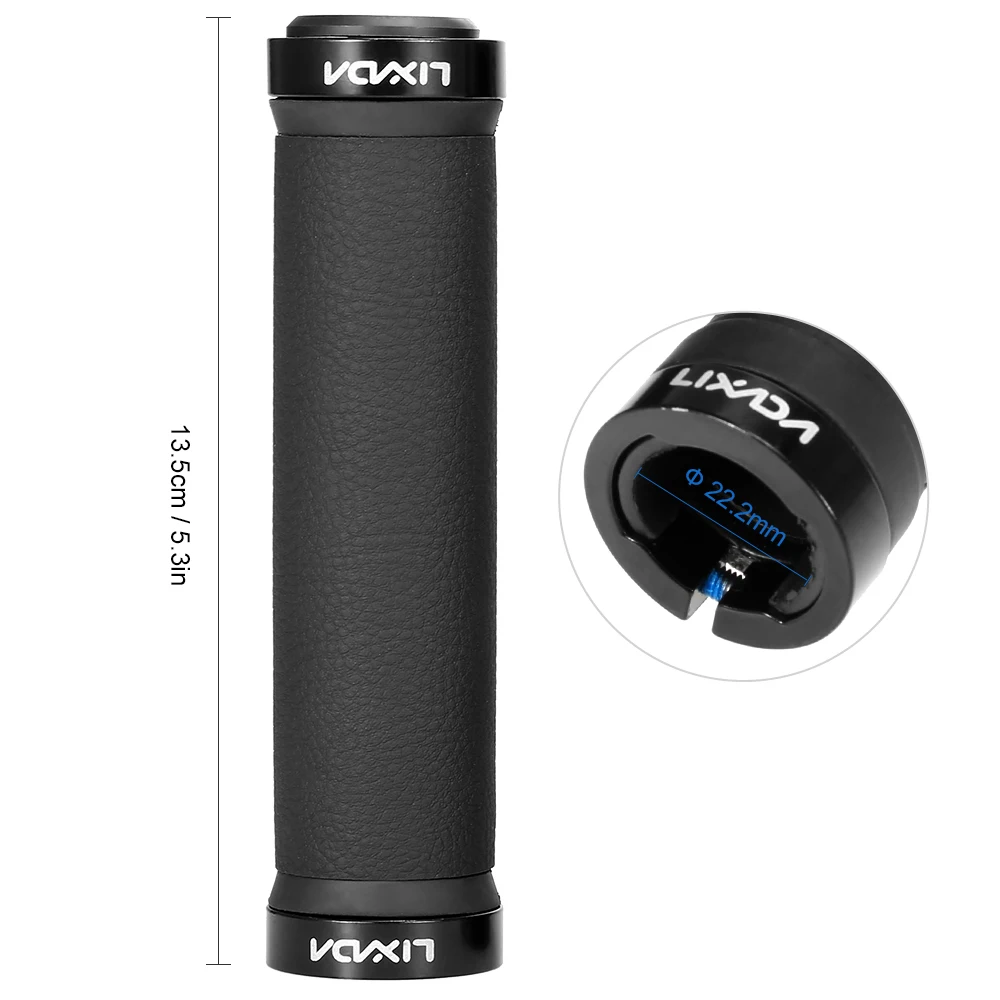 Lixada 2PCS/lot Bike Handlebar Grips Lock-on Cycling Grips MTB Road Bike Fiber Leather Handle Bar Grips with End Plug
